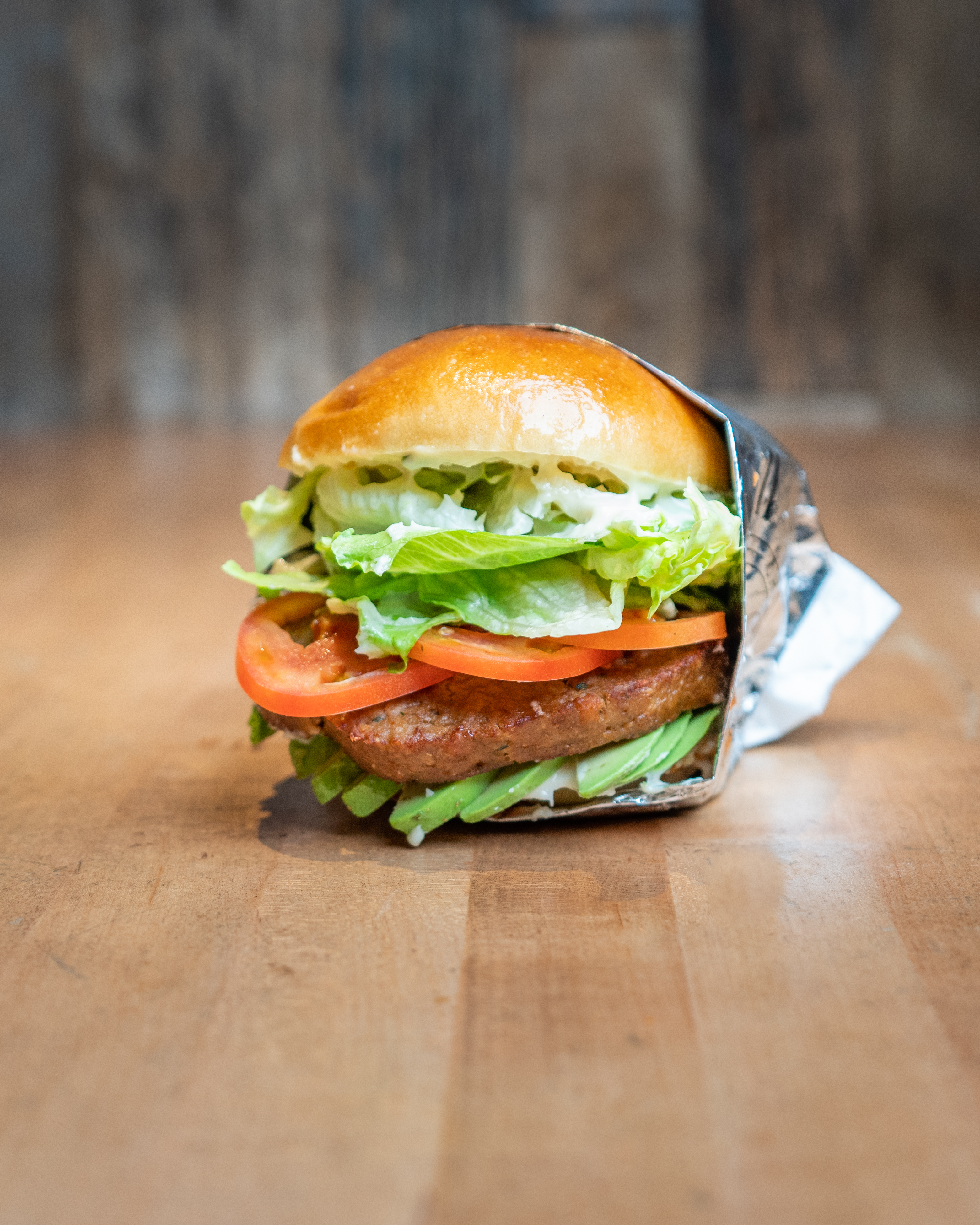 Power Burger - Soy-based patty on an Ace Bakery brioche bun with ...